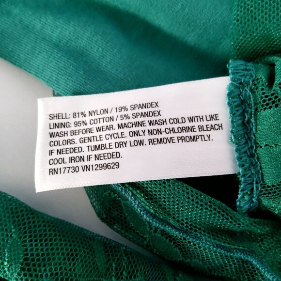 Art Class Green Floral Lace Long Sleeve Comfortable cotton lining Top Size (6/7) - Picture 7 of 7